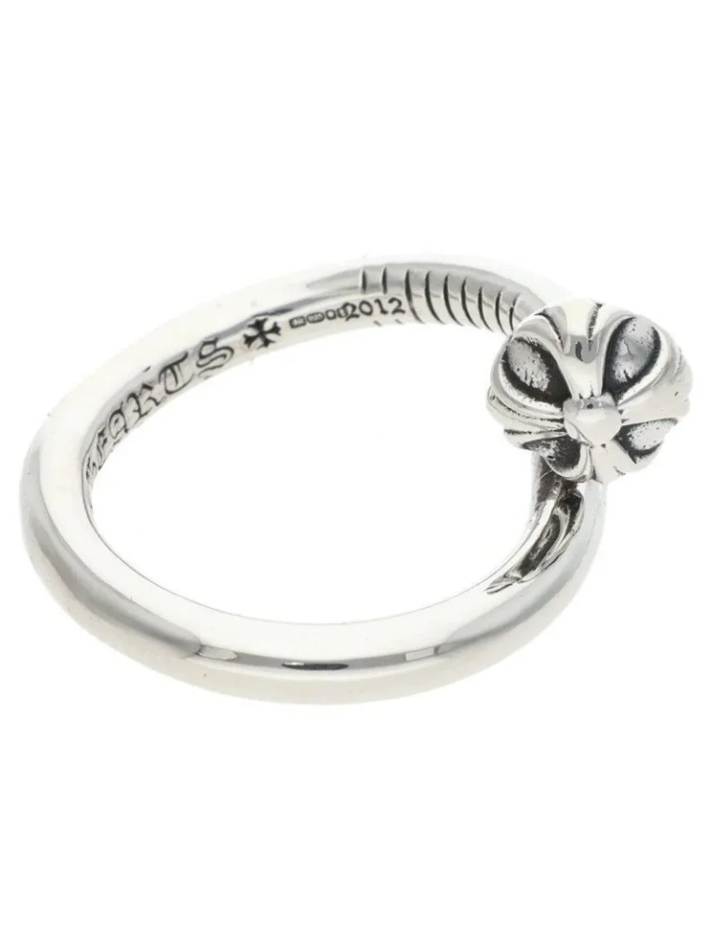 Chrome Hearts Nail Crsball Cross Ball Silver Ring